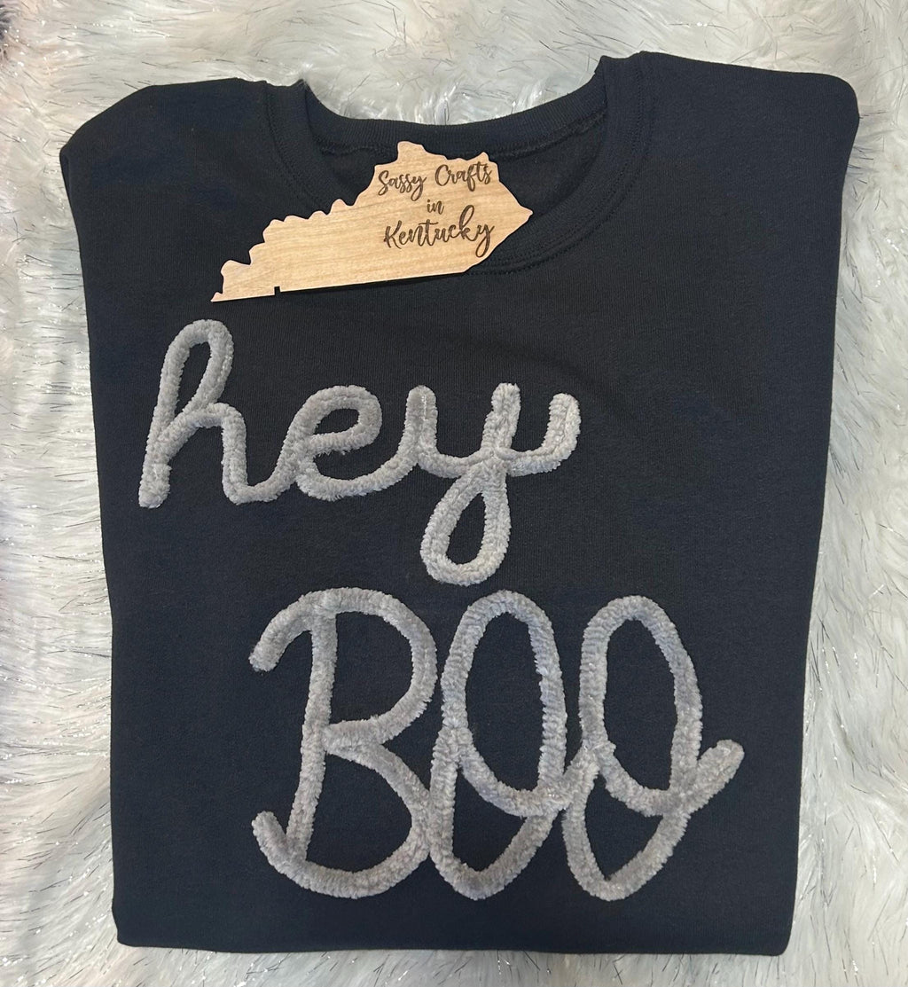 Hey BOO Chenille Sweatshirt