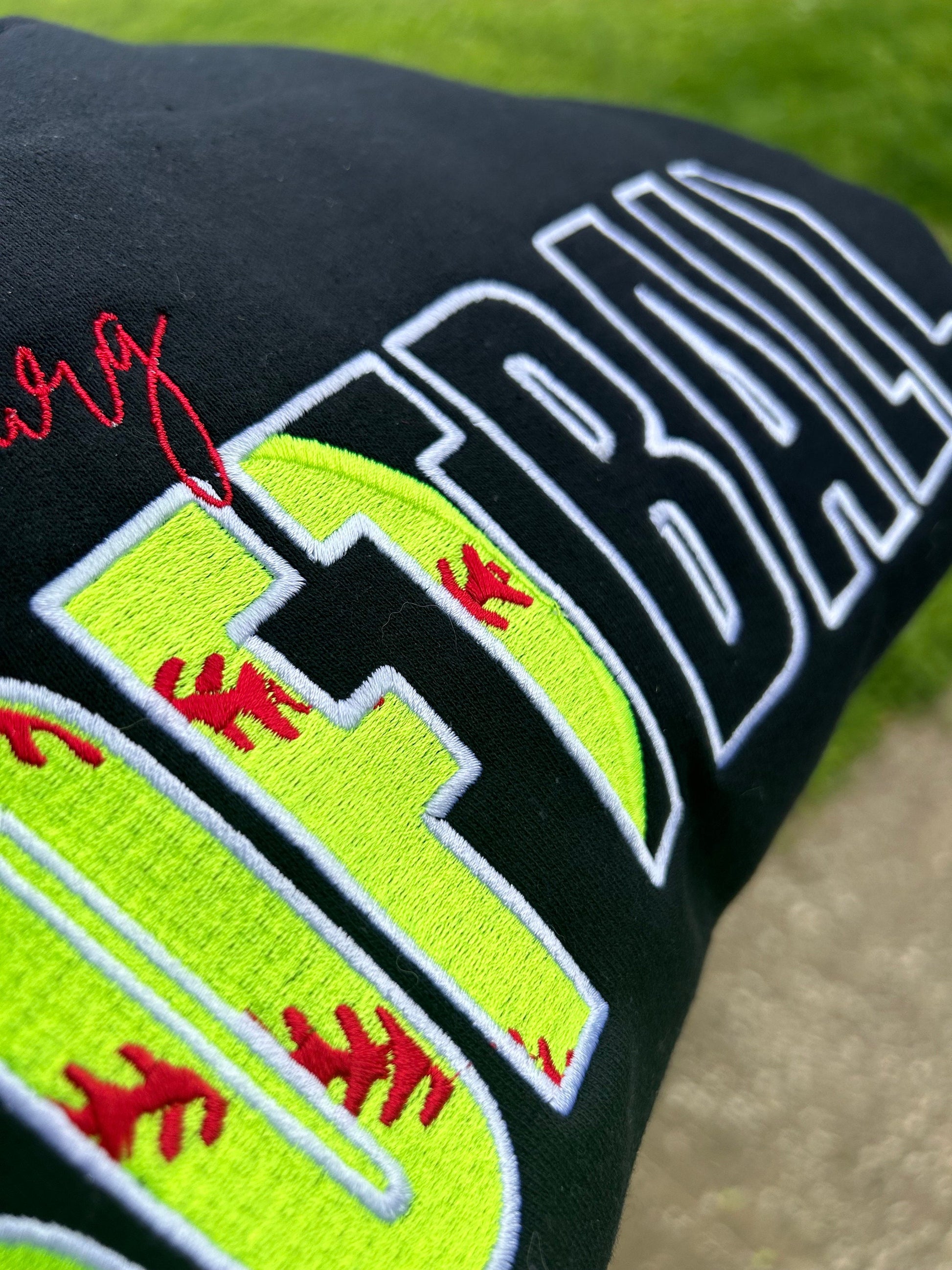 Custom Baseball Embroidered Sweatshirt,  Baseball Sweatshirt, Softball Sweatshirt, Softball, Baseball, Custom gift, Baseball Embroidery gift
