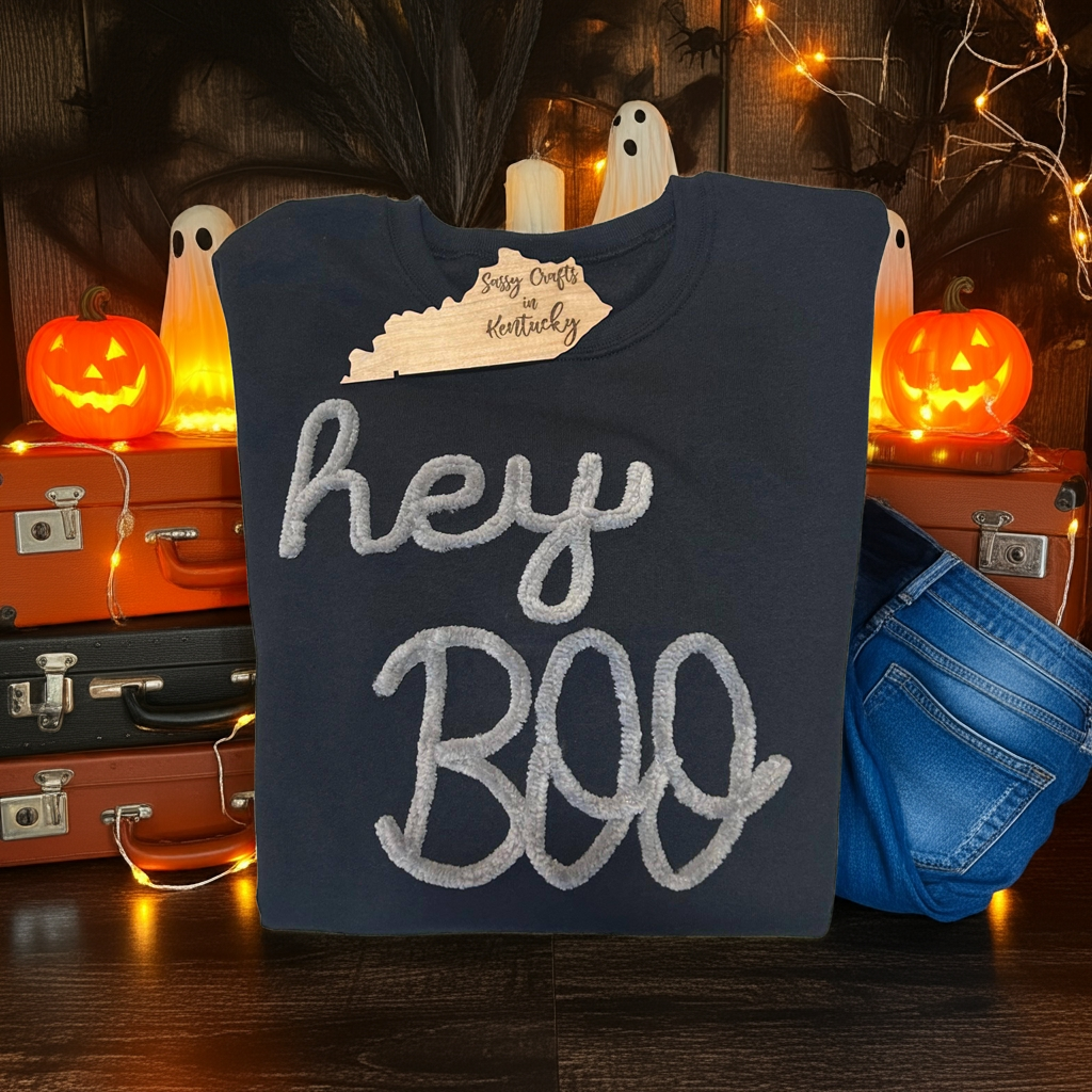 Hey BOO Chenille Sweatshirt