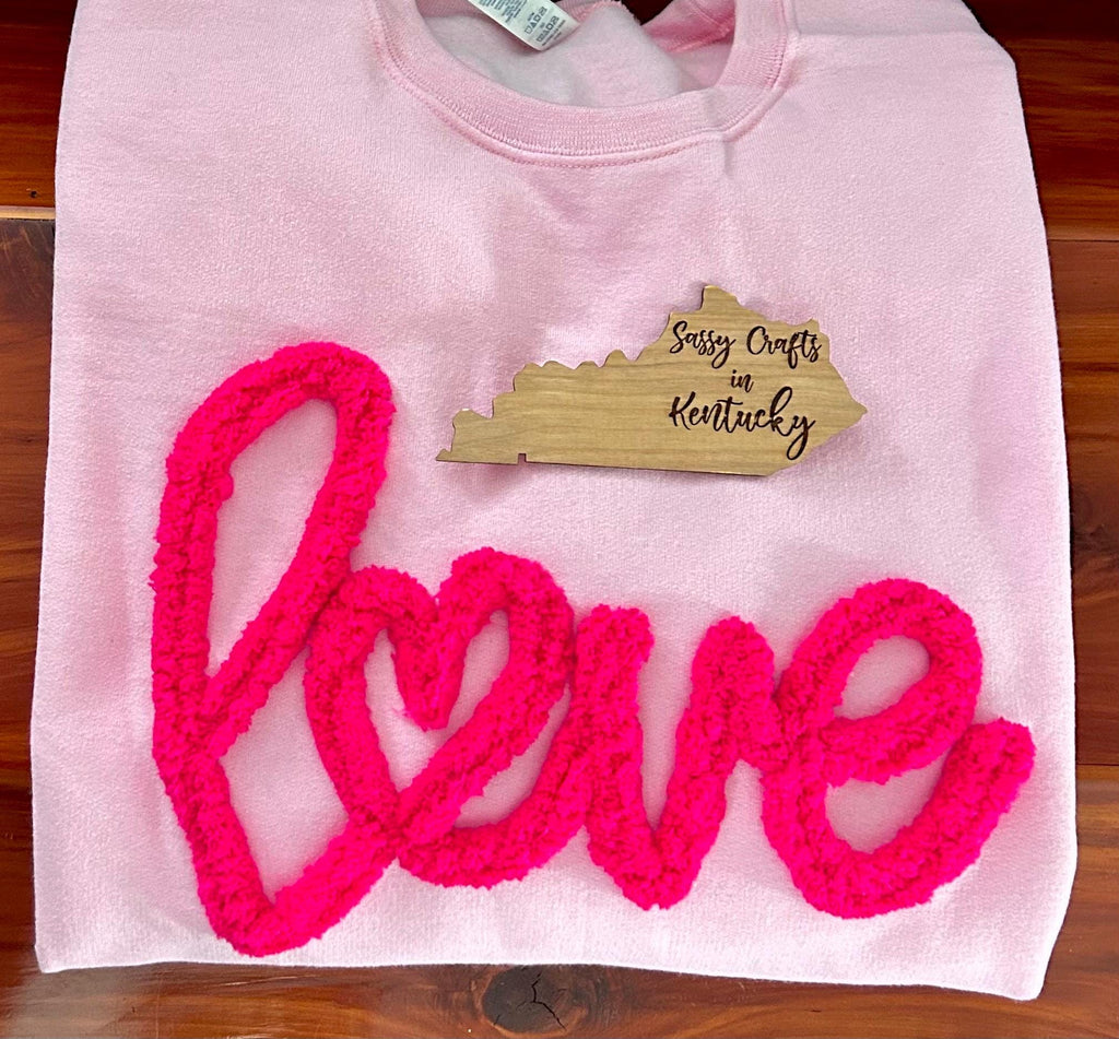 Love Chenille Yarn Sweatshirt