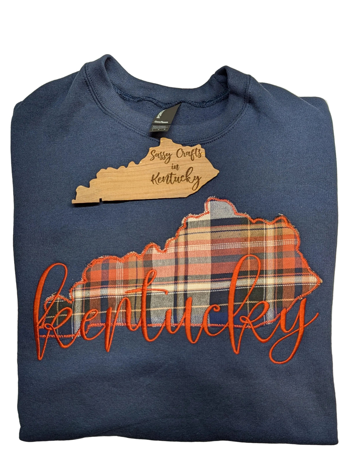 Kentucky Plaid Flannel Applique Sweatshirt