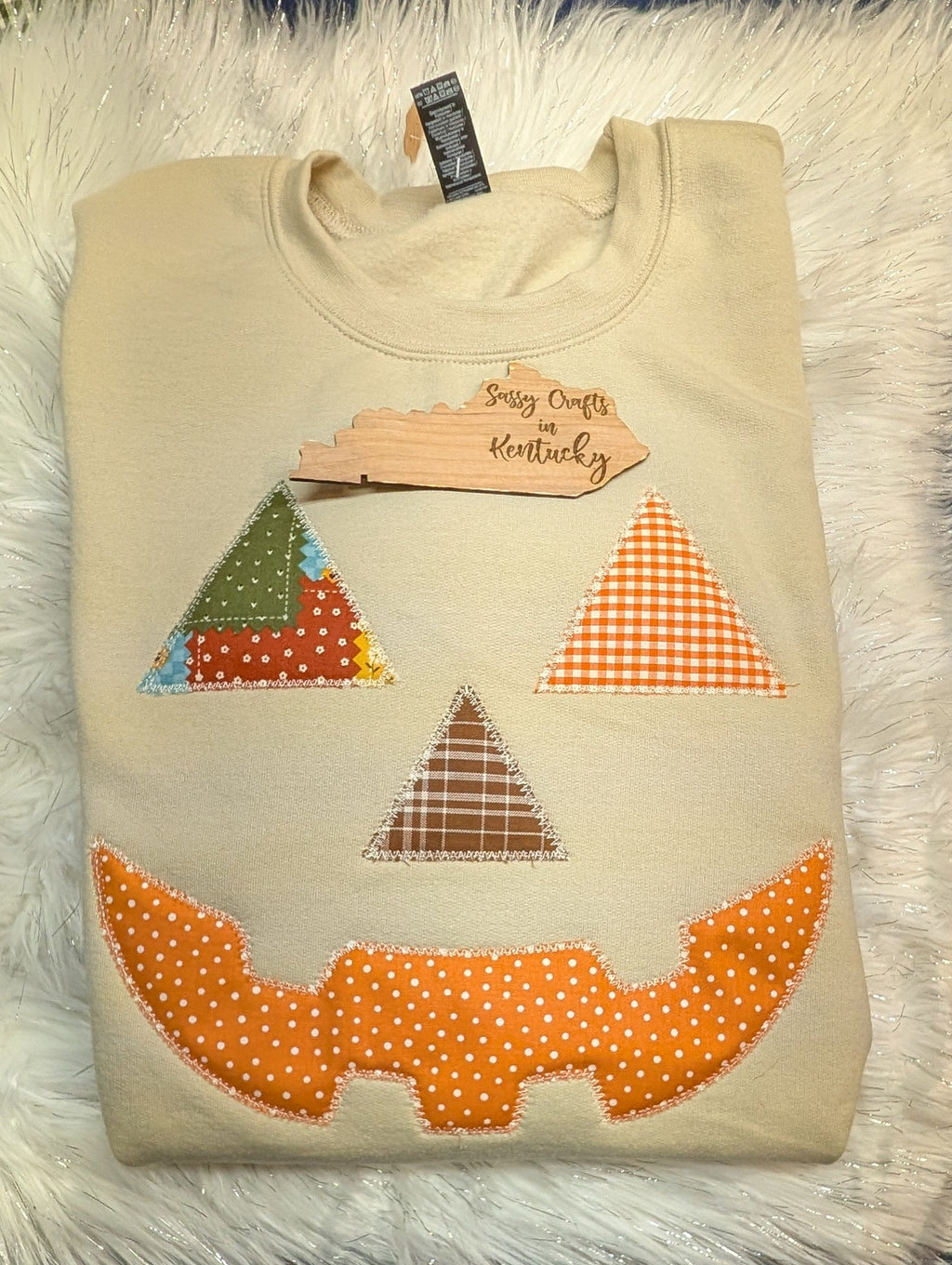 Jack-O'-Lantern Sweatshirt - Cute Patchwork Pullover