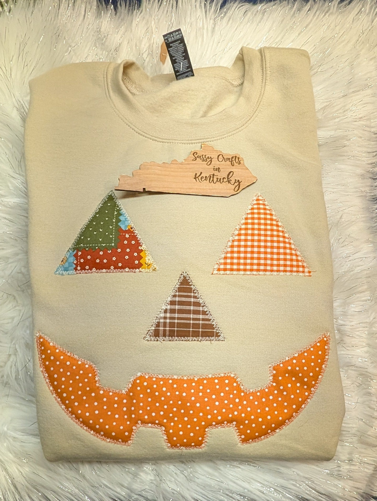 Jack-O'-Lantern Sweatshirt - Cute Patchwork Pullover