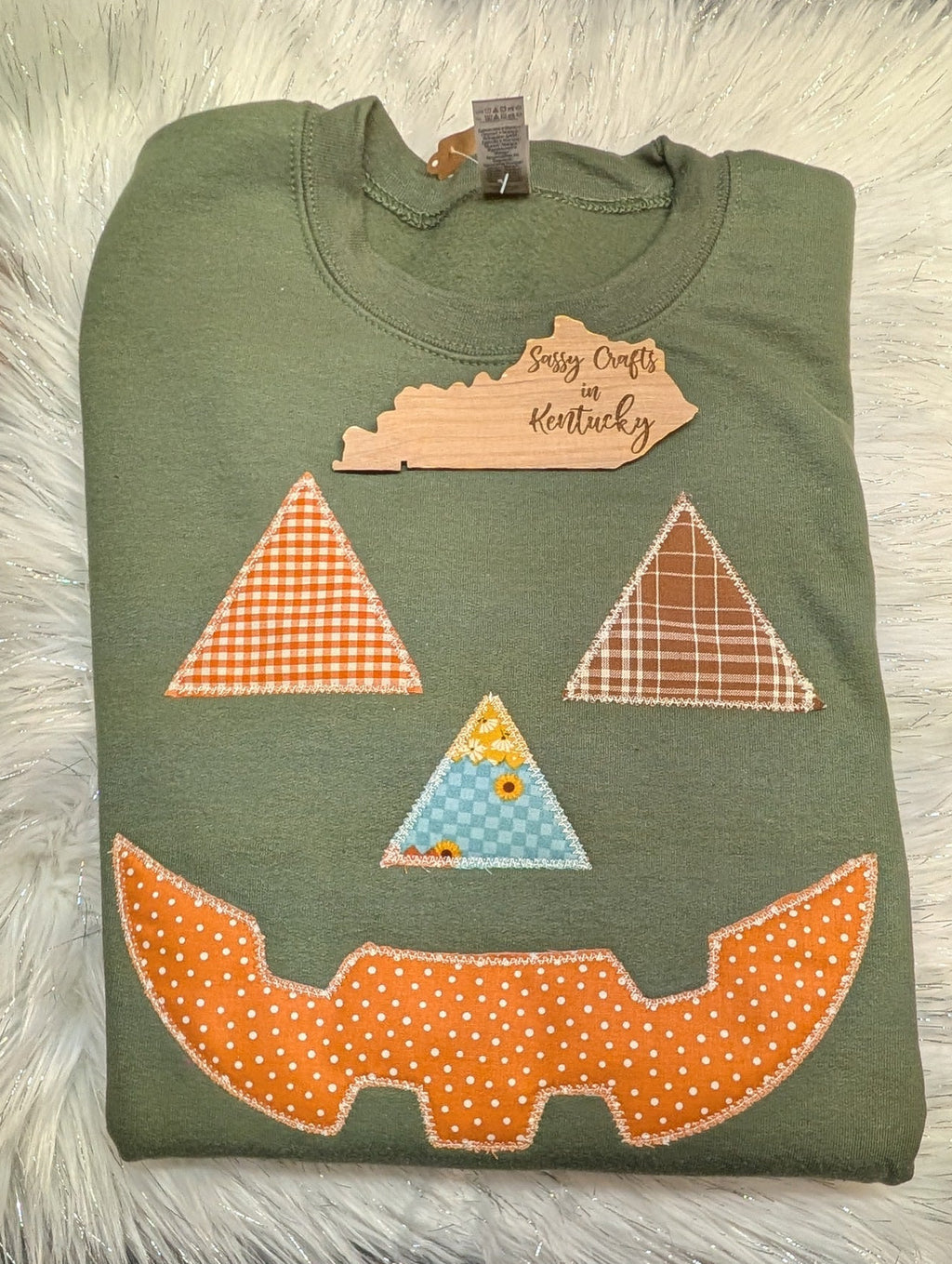 Jack-O'-Lantern Sweatshirt - Cute Patchwork Pullover