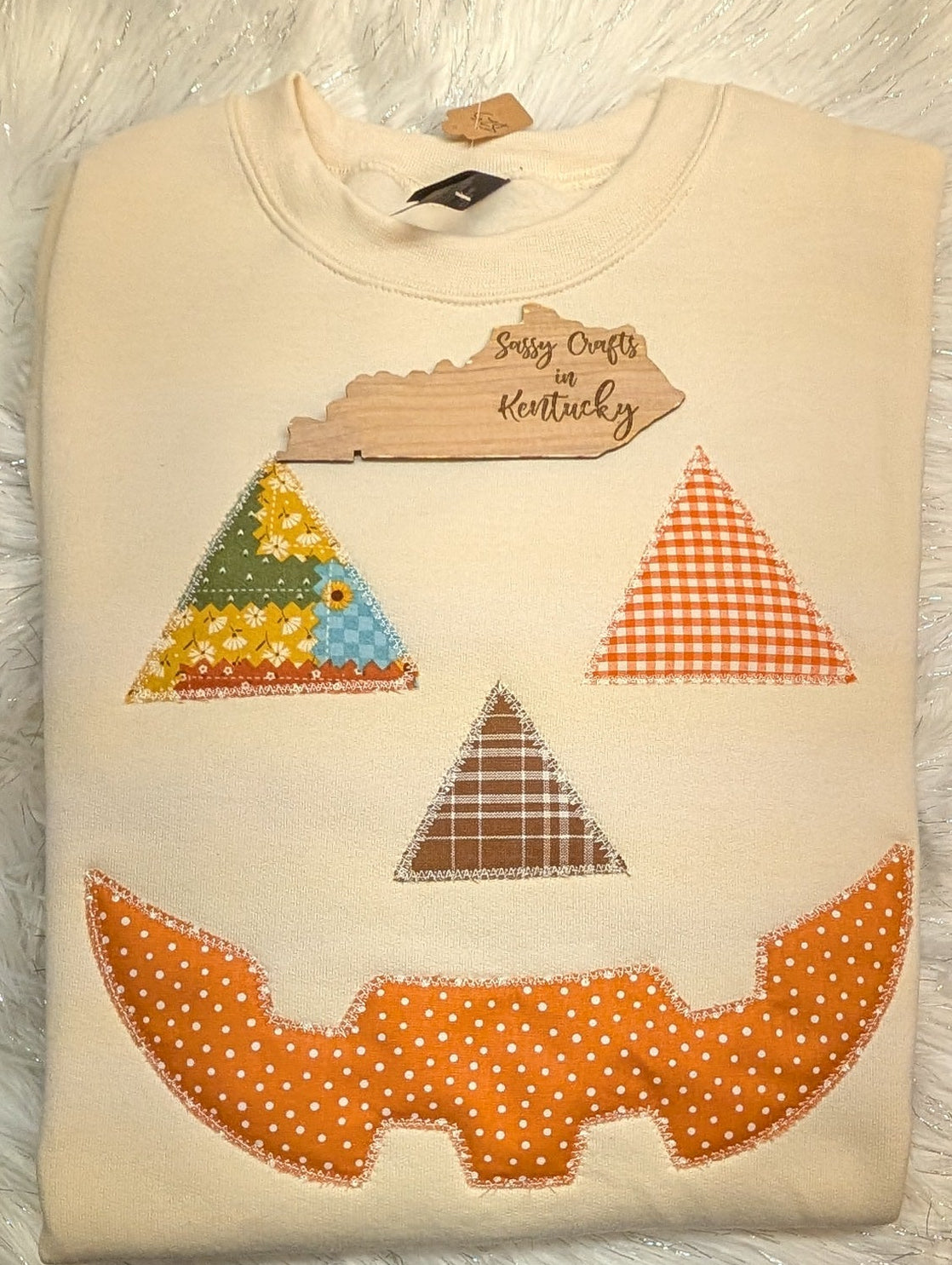 Jack-O'-Lantern Sweatshirt - Cute Patchwork Pullover