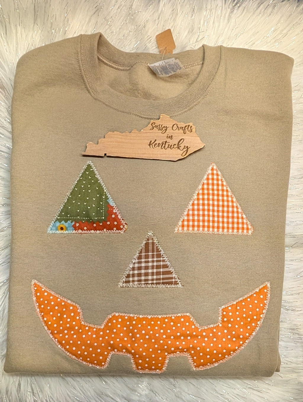 Jack-O'-Lantern Sweatshirt - Cute Patchwork Pullover