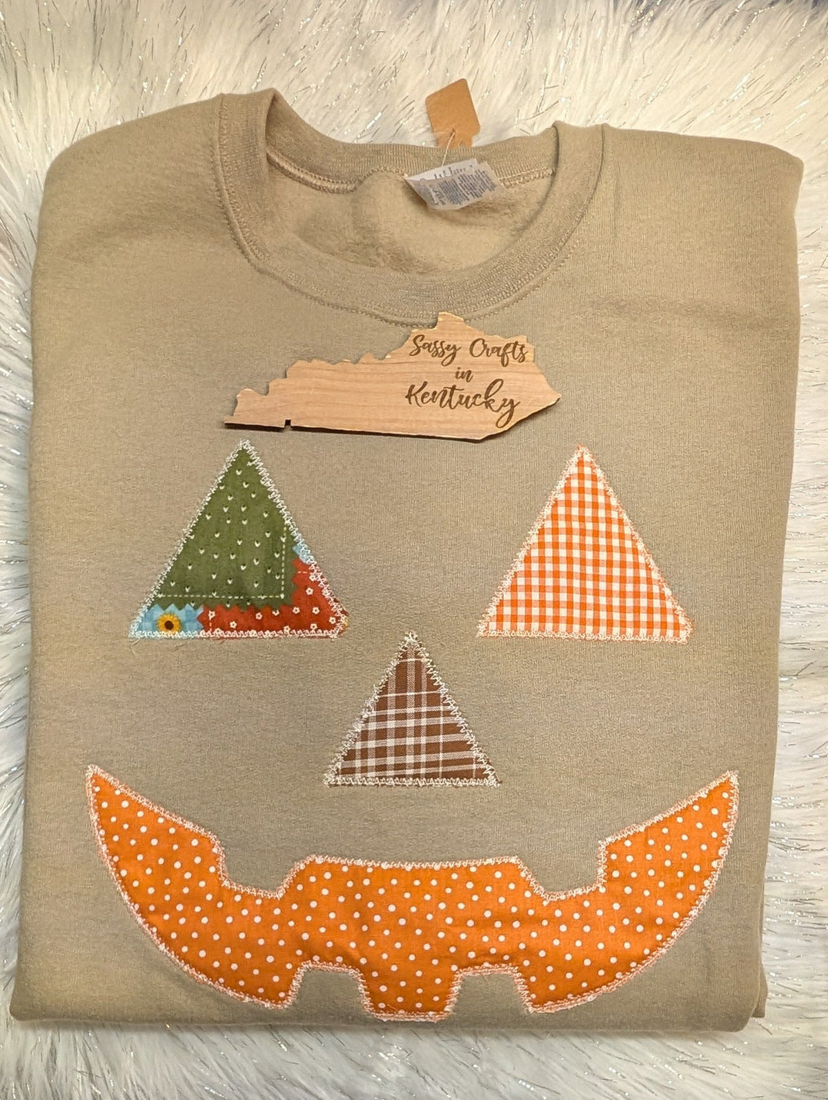 Jack-O'-Lantern Sweatshirt - Cute Patchwork Pullover